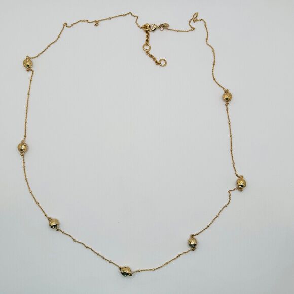 Ann Tyler Faceted Gold Tone Bead Necklace Inspired With Small Clear Crystals - Picture 2 of 6